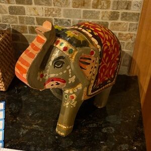 Hand-Painted Elephant Figurine